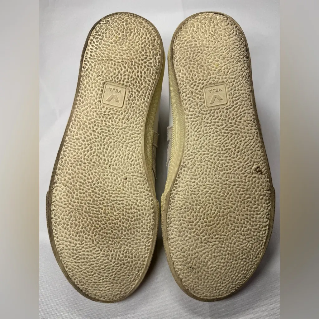 Veja V-12 Leather Sneakers | White/Beige | Men’s 9 / Women’s 11 | - Image 4