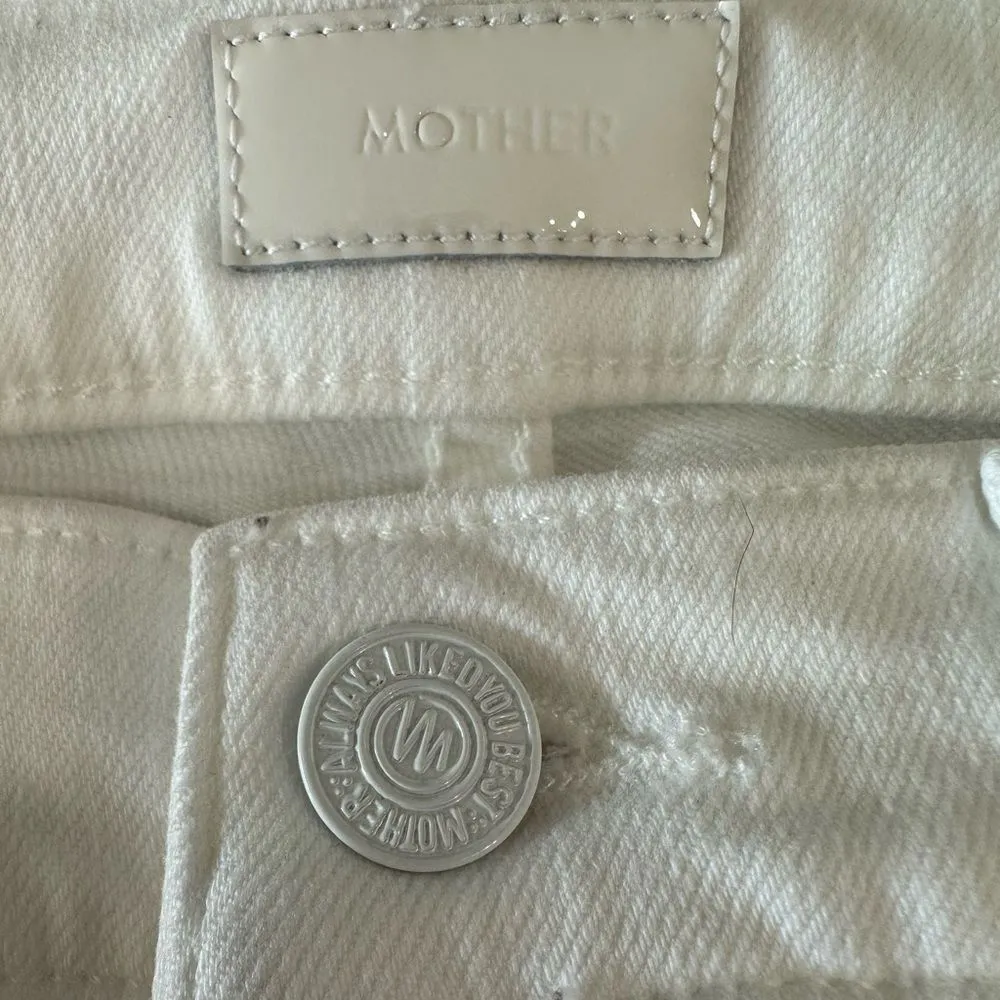 MOTHER Denim The Mid Rise Dazzler Ankle New! White Size 24 - Image 10