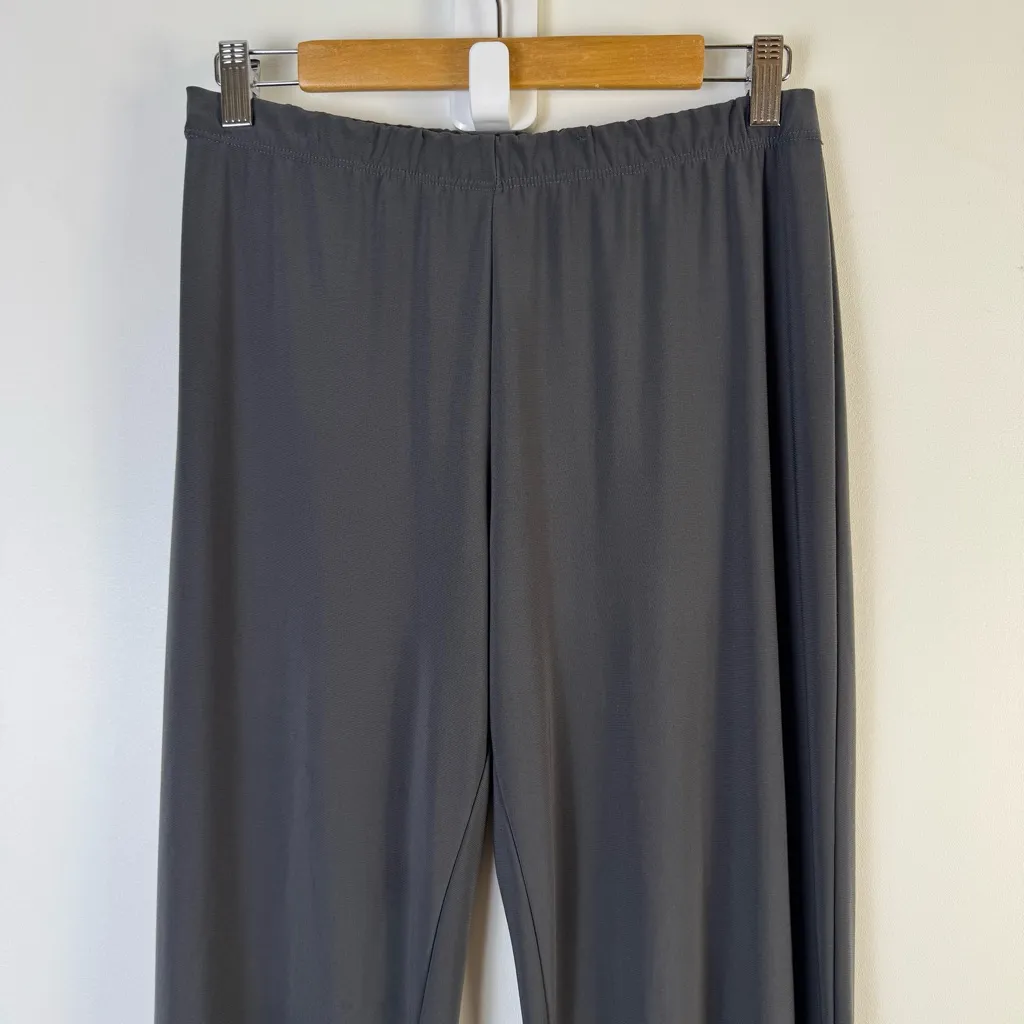 Clara Sunwoo XL Gray Straight Leg Stretch Dress Pants Travel Charcoal Pull On - Image 4
