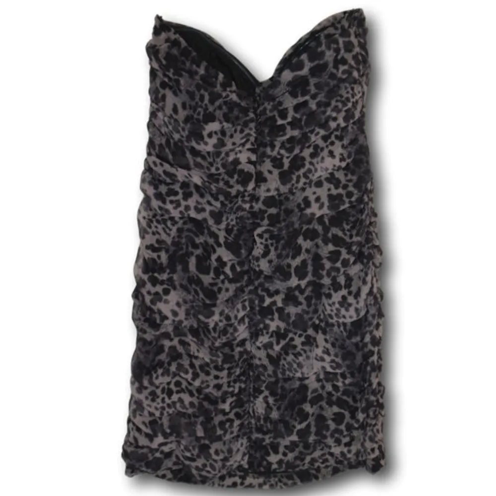 Sweet Color Animal Print Rushed Mini Dress S Purple - Image 2