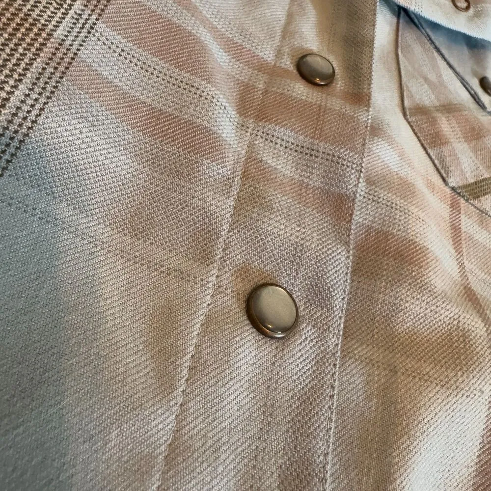 Dixxon Flannel | The Malibu Women's Size Small Pearl Snap Button Front Shirt Blue - Image 4