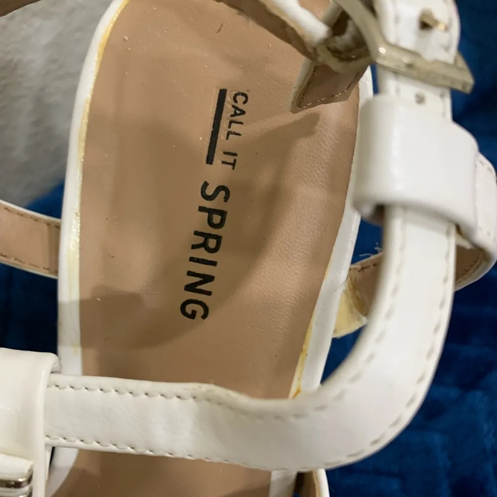 ❤Z01-Call it spring white cork heel wedges - Image 6