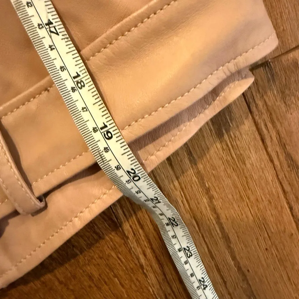 Bagatelle 100% leather pink moto jacket size small - Image 8