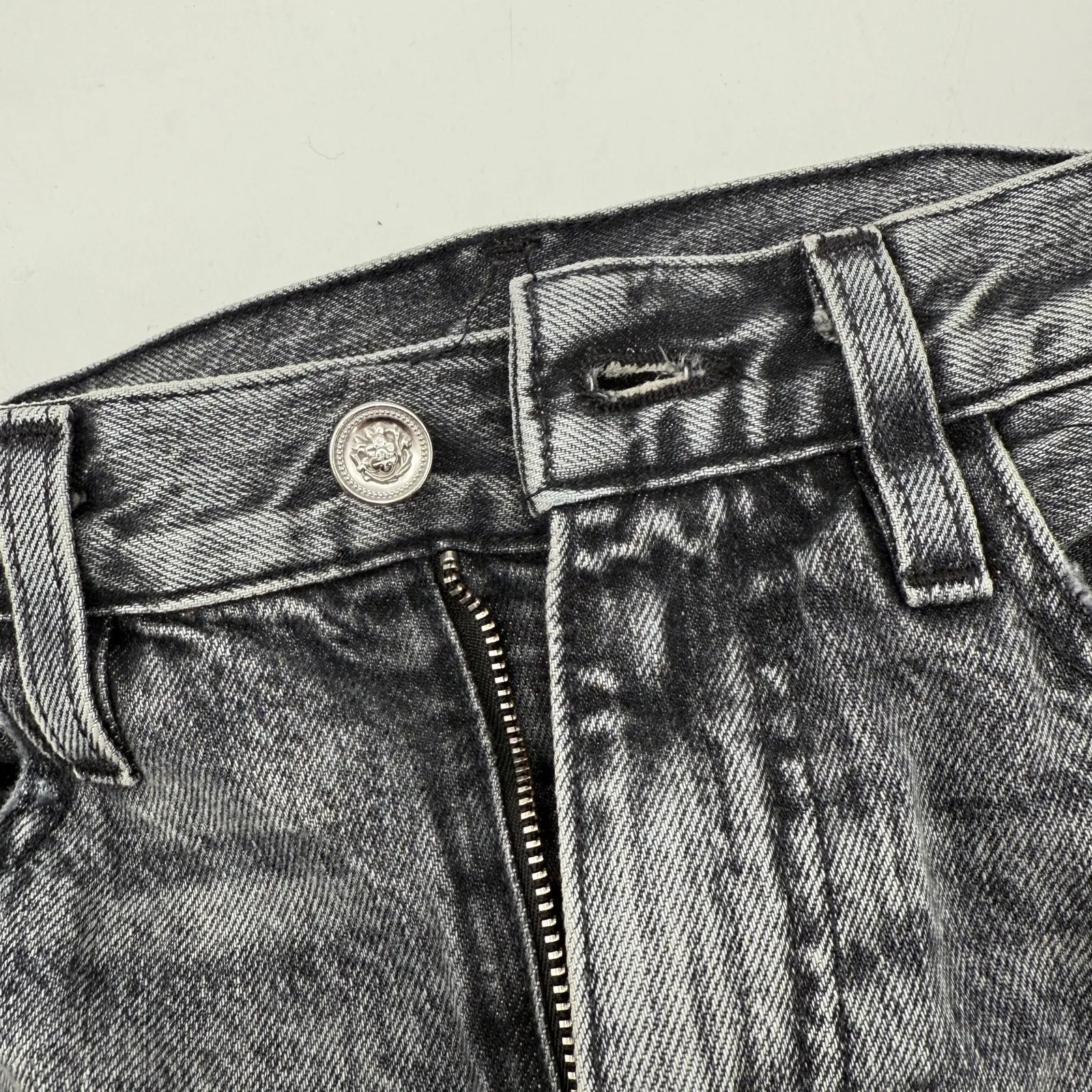 SLVRLAKE Hero Jeans Size 25 Midnight Rider NEW Distress High Rise Fray Straight Black - Image 9