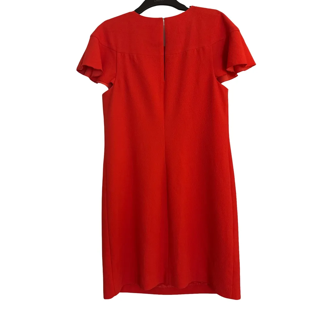 Trina Turk Orange Crepe Chic Splash Ruffle Fully Lined Shift Dress - Image 11