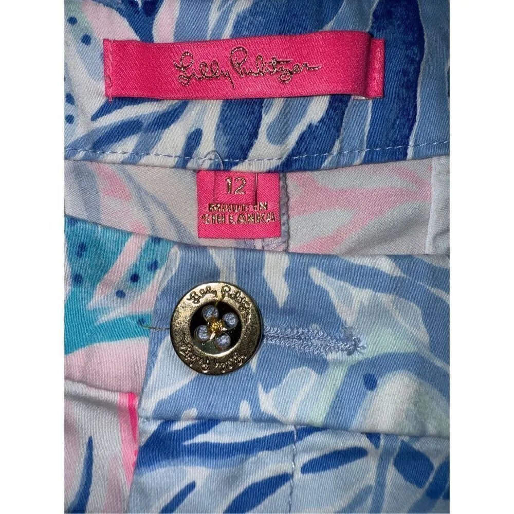 Lilly Pulitzer Buttercup Stretch Short In Crew Blue Tint Kaleidoscope Size 12 - Image 6