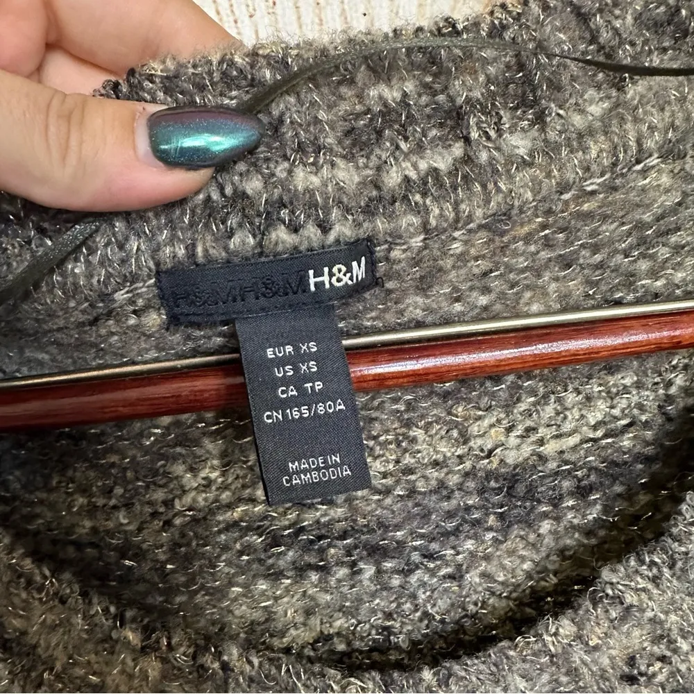 H&M Cozy Sweater Dress Gold Black Metallic XS - Image 3