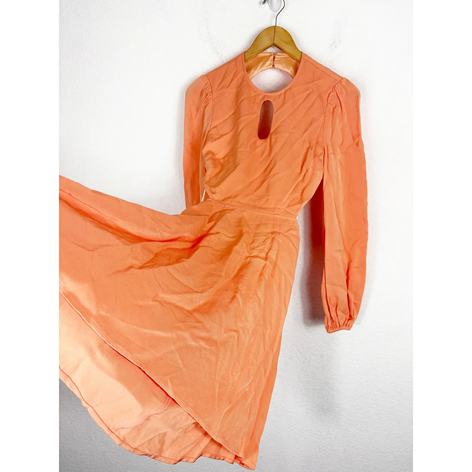 The Wolf Gang Levisa Key Hole Mini Dress Size Small Orange Coral Cocktail Fairy - Image 12