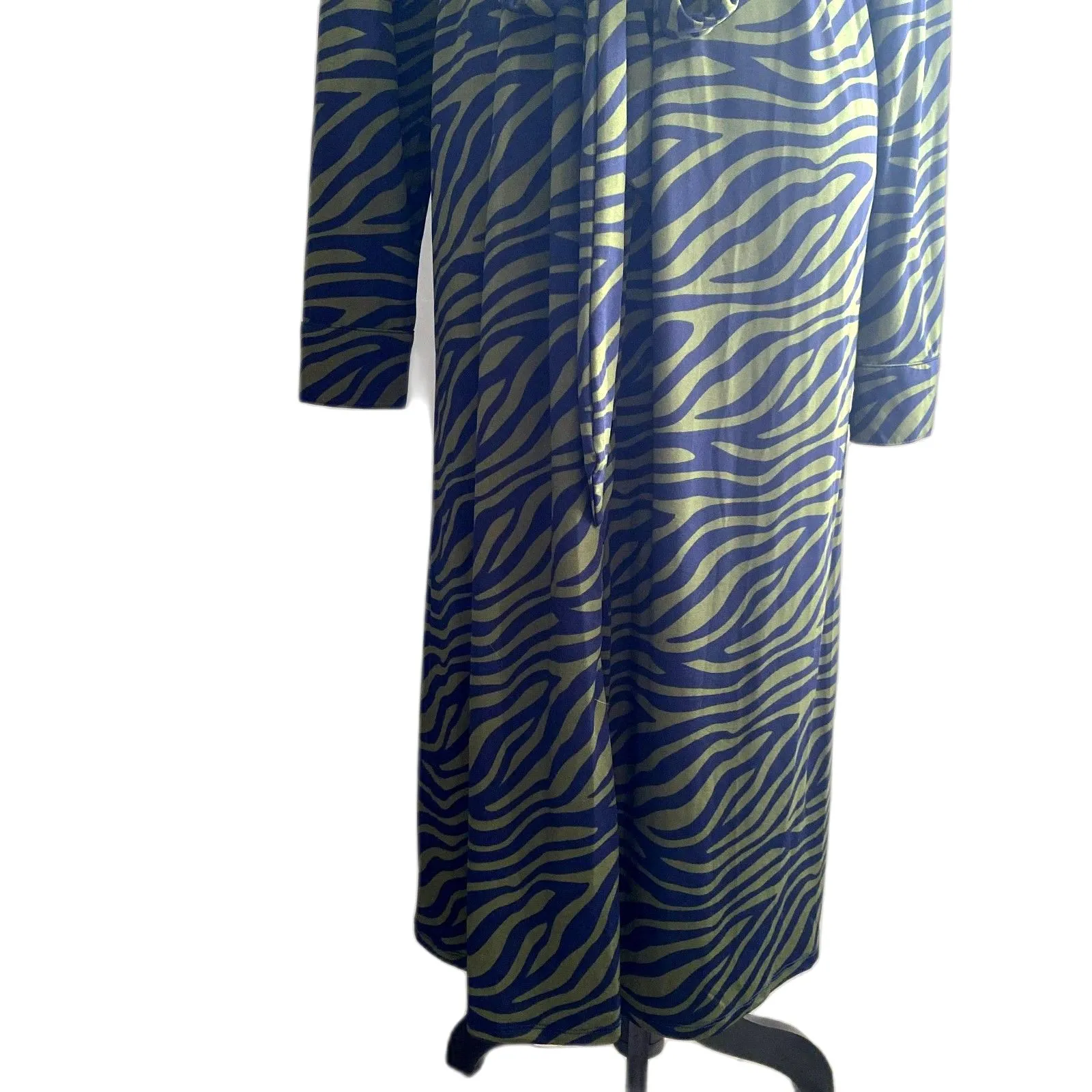 NWT Eloquii Elements Midi Shirtdress Green Blue Zebra Stripe Plus Size 18 - Image 5