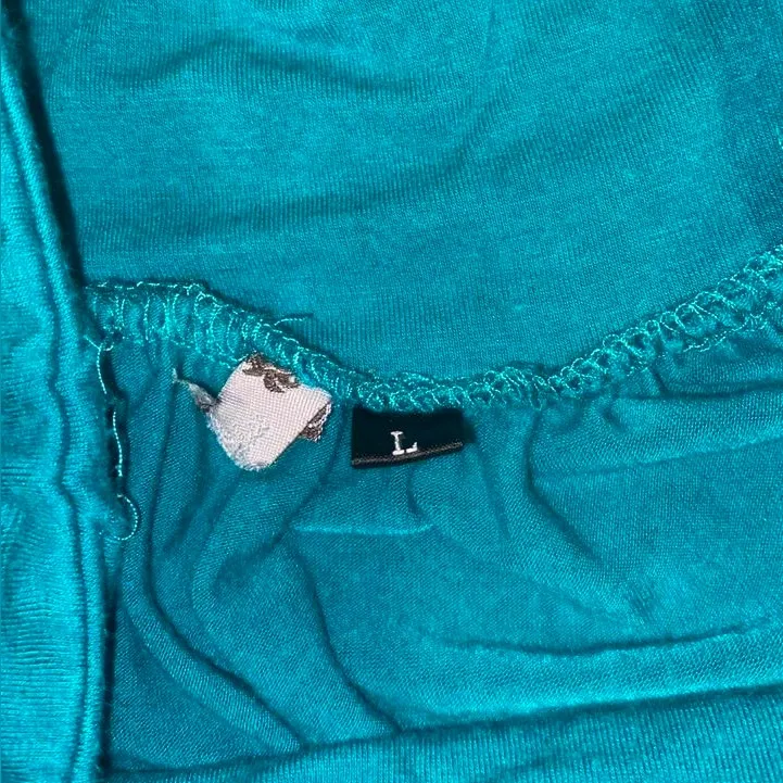 Turquoise y2k strapless dress with beaded neckline Blue Size L - Image 4