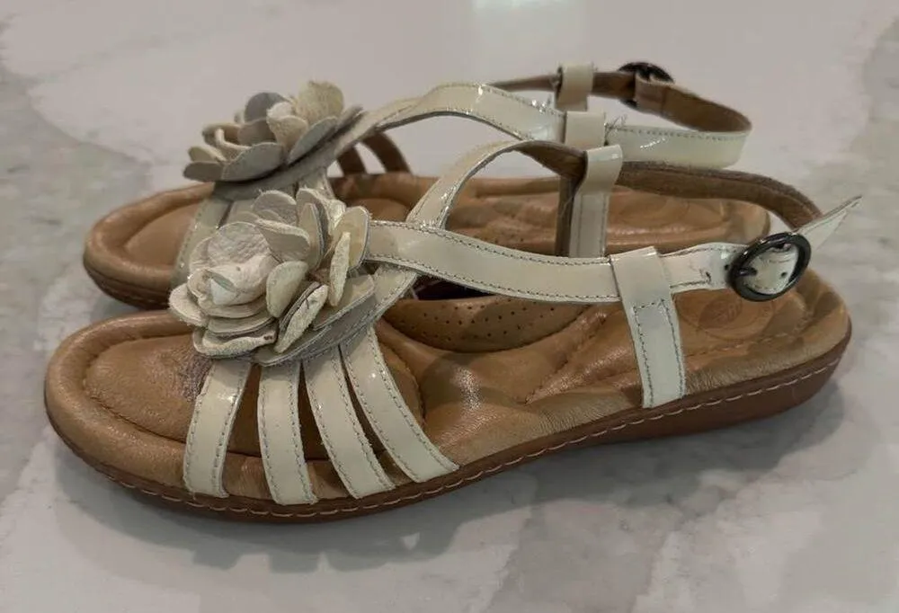 Nurture by Lamaze Slingback Flower Leather Sandals Women's 8.5M Beige Comfort Size 8.5 - Image 4