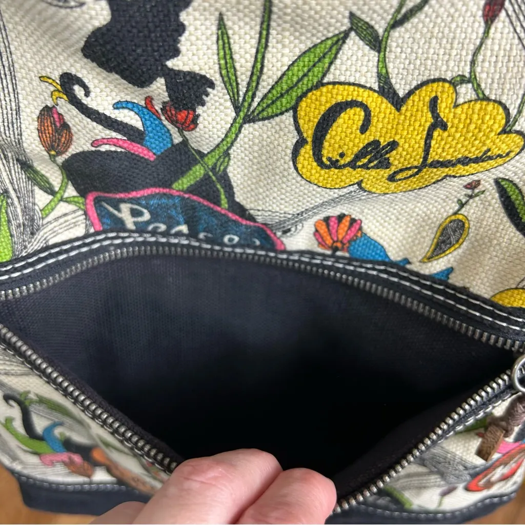 SAKROOTS Peace And Love Two In One Multi Colored Canvas Crossbody Purse - Image 9