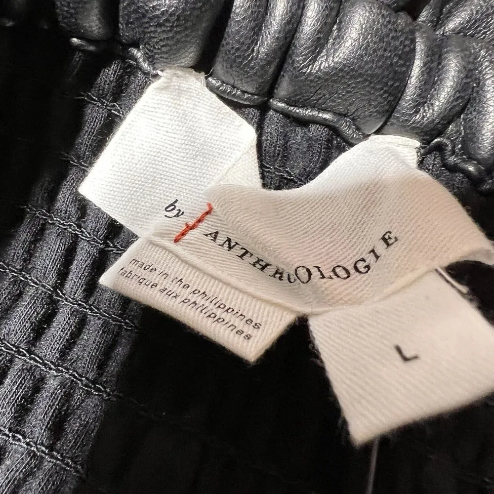 Anthropologie Black Boho Print Balloon Leg Jumpsuit Size Large Lagenlook Stretch - Image 8