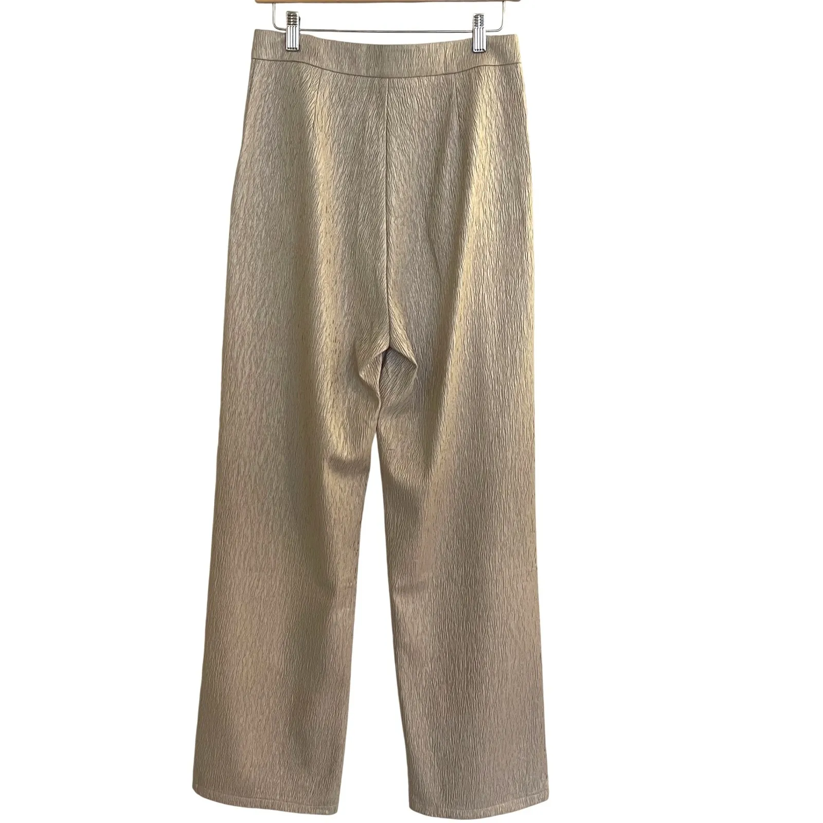 Cloud Ten Textured Wide Leg Pants Beige Gold Women's Size Medium - Image 3