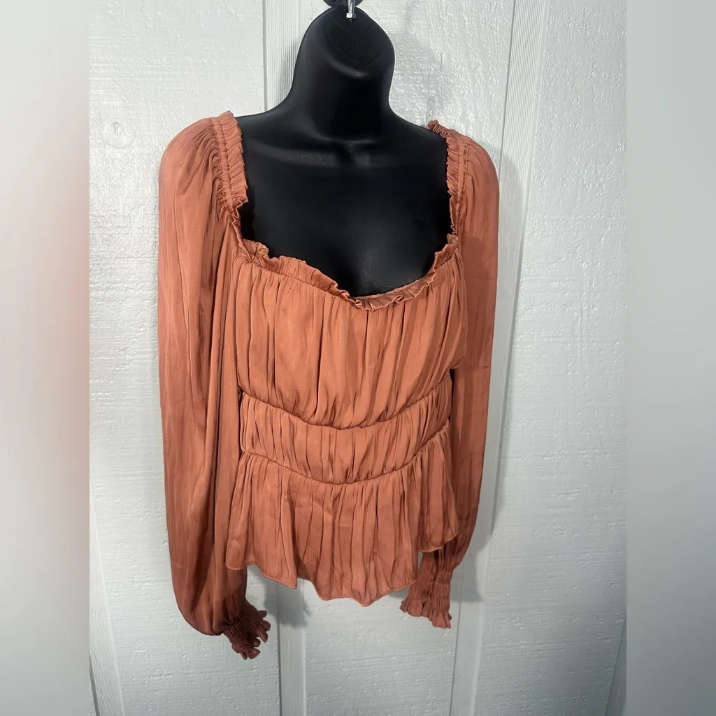 Altar’d State Carolina Ruffle Long Sleeve Babydoll Top Size XXL EUC - Image 2