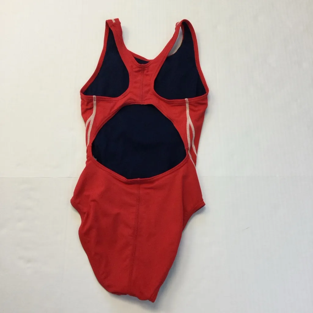 TYR Competition Lifeguard 1 Piece Swimsuit Red & White Size 32 Xtra‎ Life Lycra - Image 2