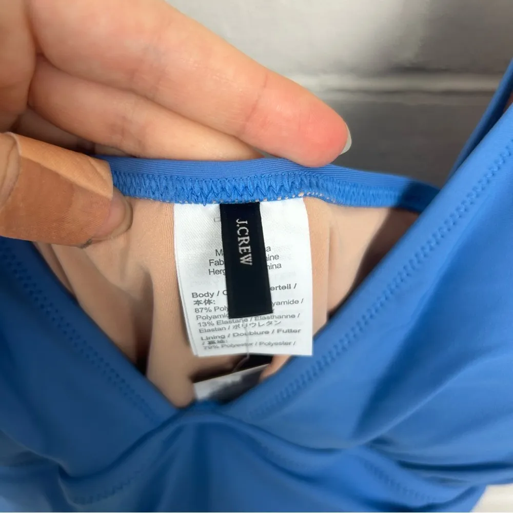 NWT J.Crew Ruched Femme Blue Padded One Piece Swimsuit Size 18 - Image 7