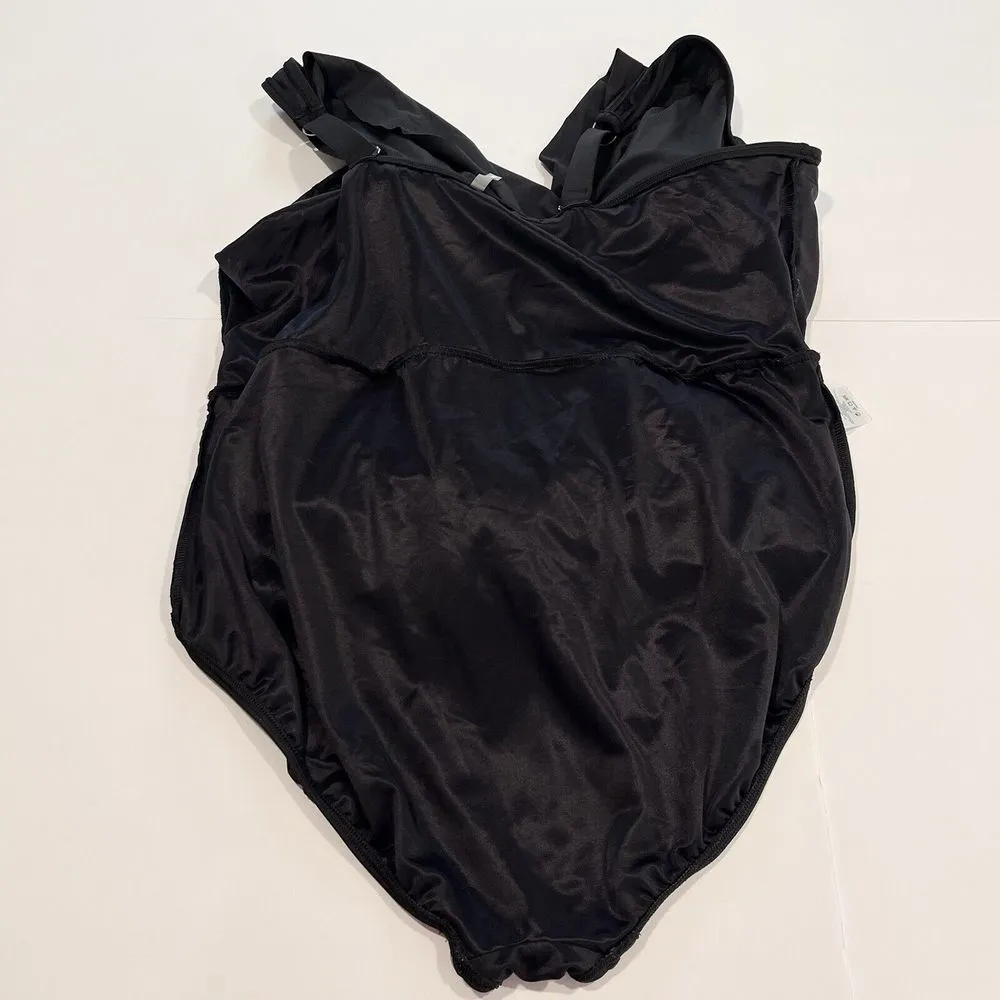 Lands' End Black‎ Long Slender Suit Wrap Mini Swim Dress One Piece Size 24 DDD - Image 13