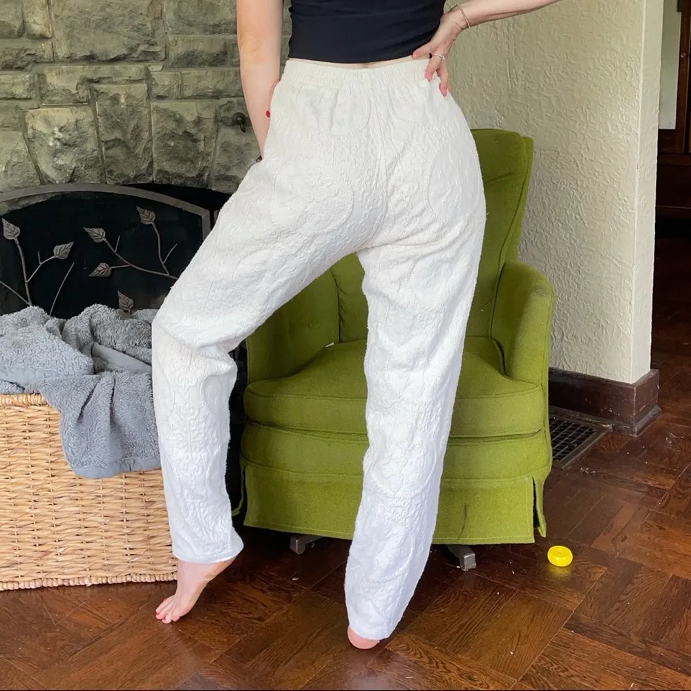 2 piece Set Vintage Landeaux Designer Textured Woven Tapestry Fringe Neutral Size 27 - Image 3