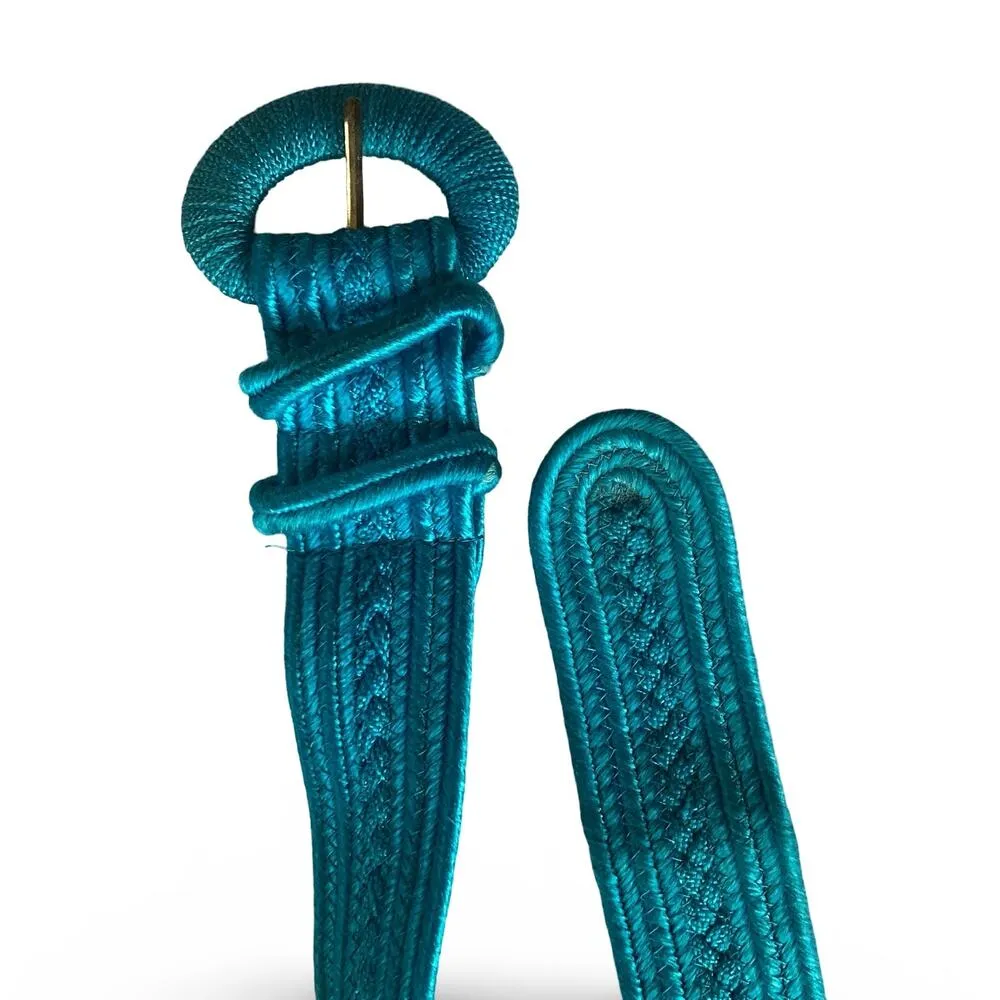 Blue Decorative Weave Dress Belt - Image 3