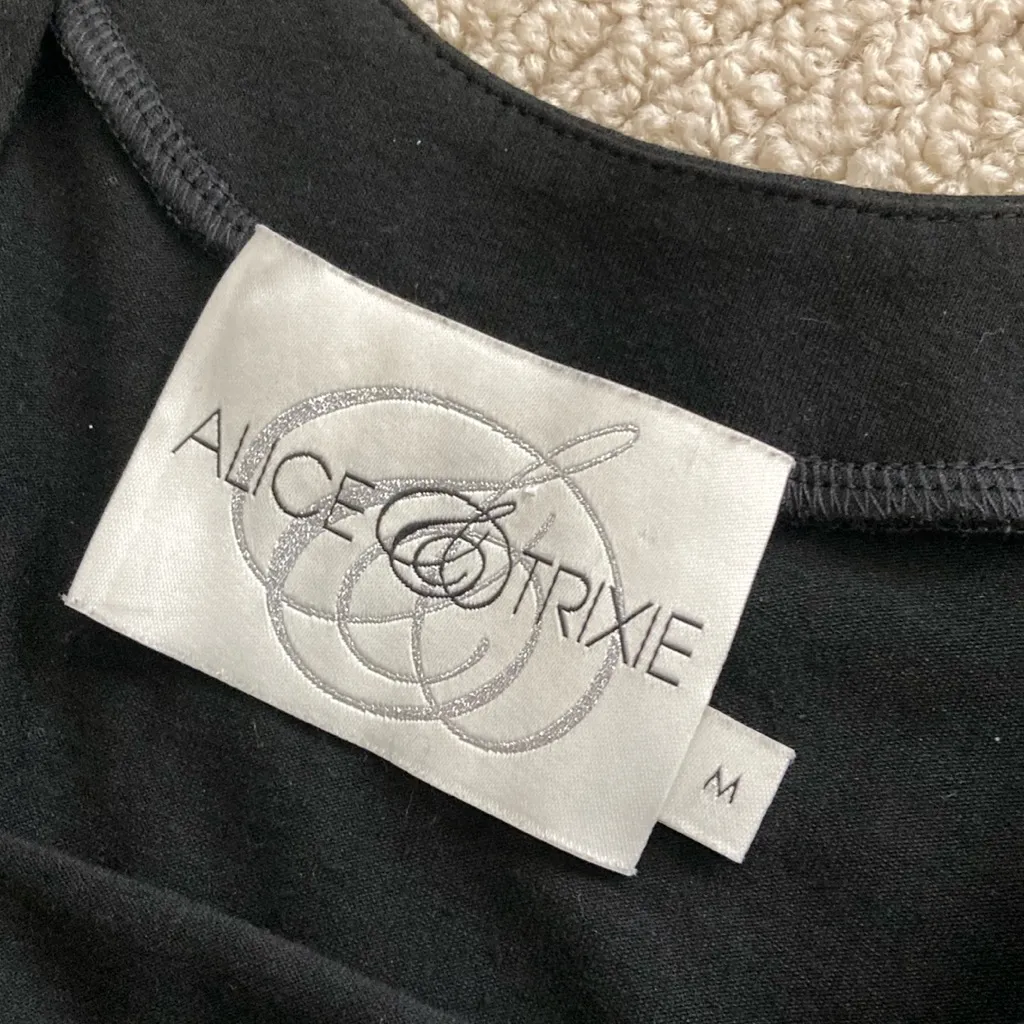 Alice & Trixie Silk Boatneck Mini Fit & Flare Dress Size Medium Floral Print - Image 2