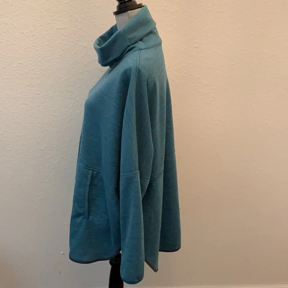 The North Face TNF pullover sweatshirt medium large blue turtleneck shirt top - Image 5