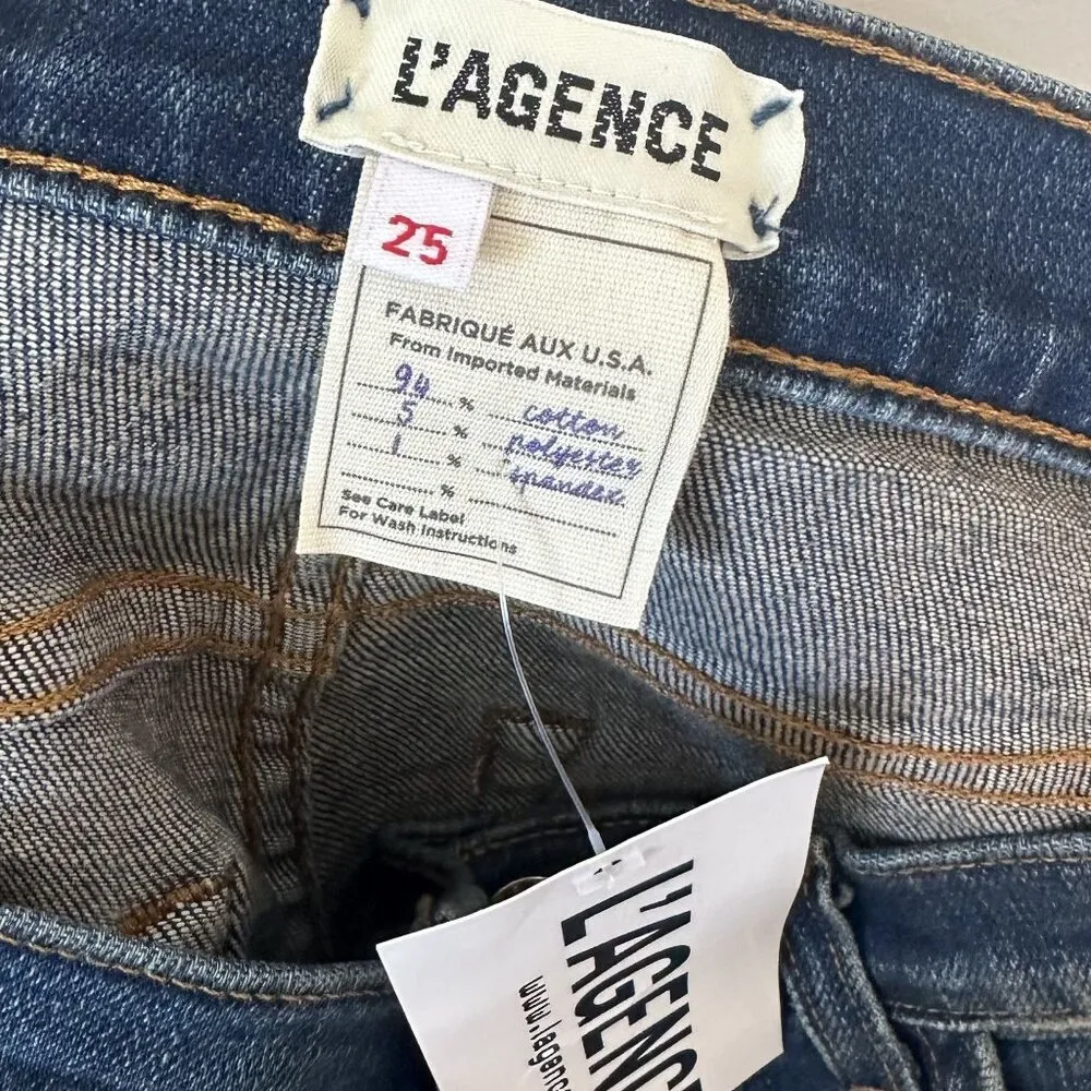 NWT L'AGENCE El Matador Distressed French Slim Cropped Jeans - Size 25 - Image 2