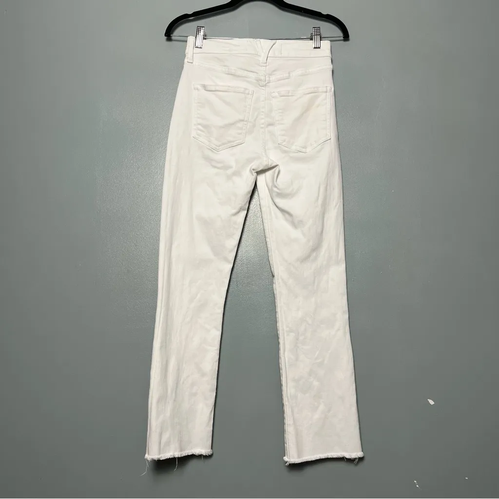 Veronica Beard Carly High-Rise Stretch Kick-Flare Crop White Jeans Womens 26 - Image 4