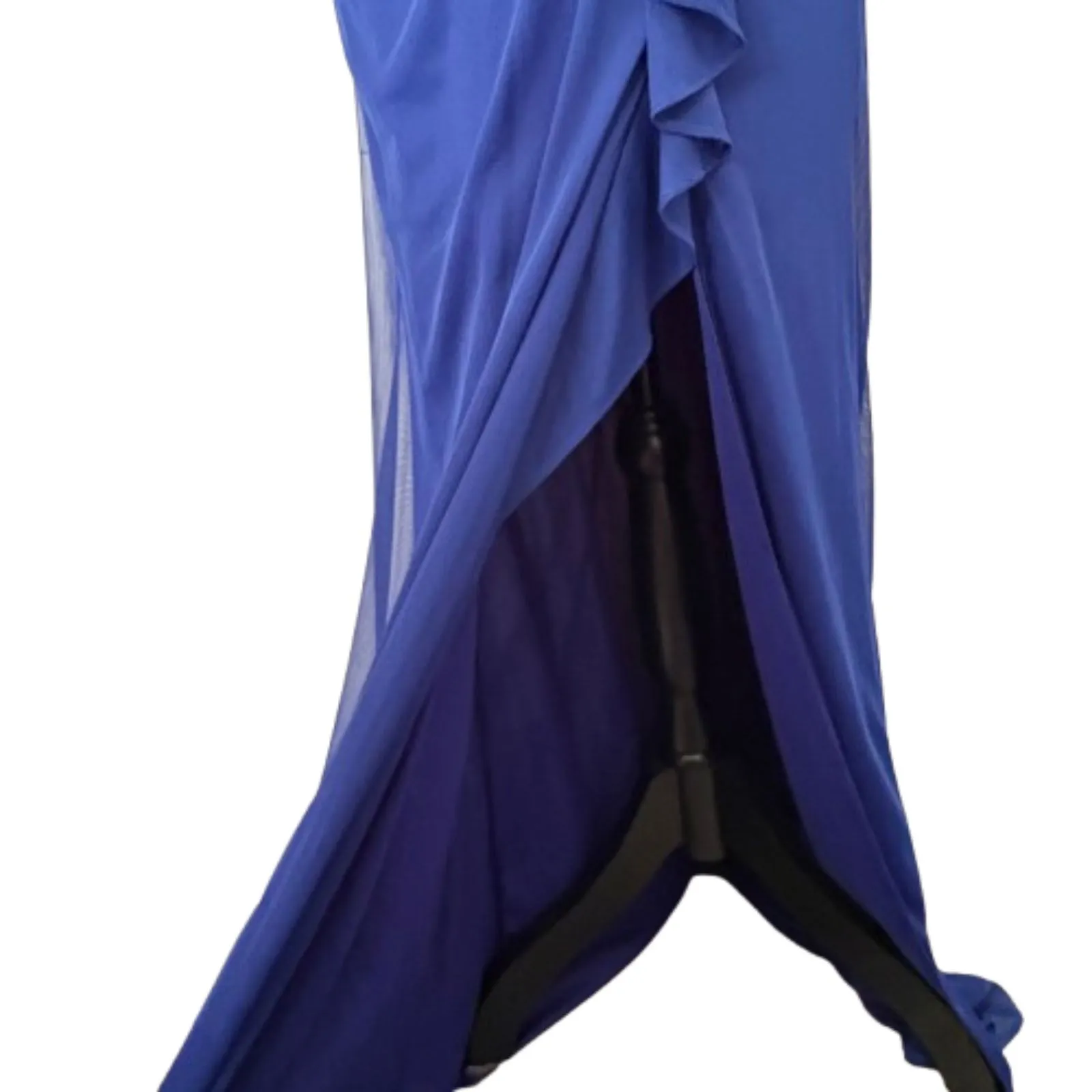 NWT Xscape One Shoulder Embelisshed‎ Formal Gown Prom Hoco Royal Blue Size 12 - Image 4