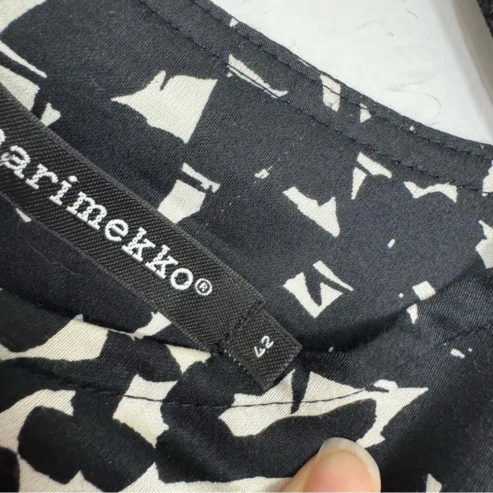 Marimekko Black & White Spotted Sleeveless Sheath Dress Women’s 42 Preppy Size M - Image 3