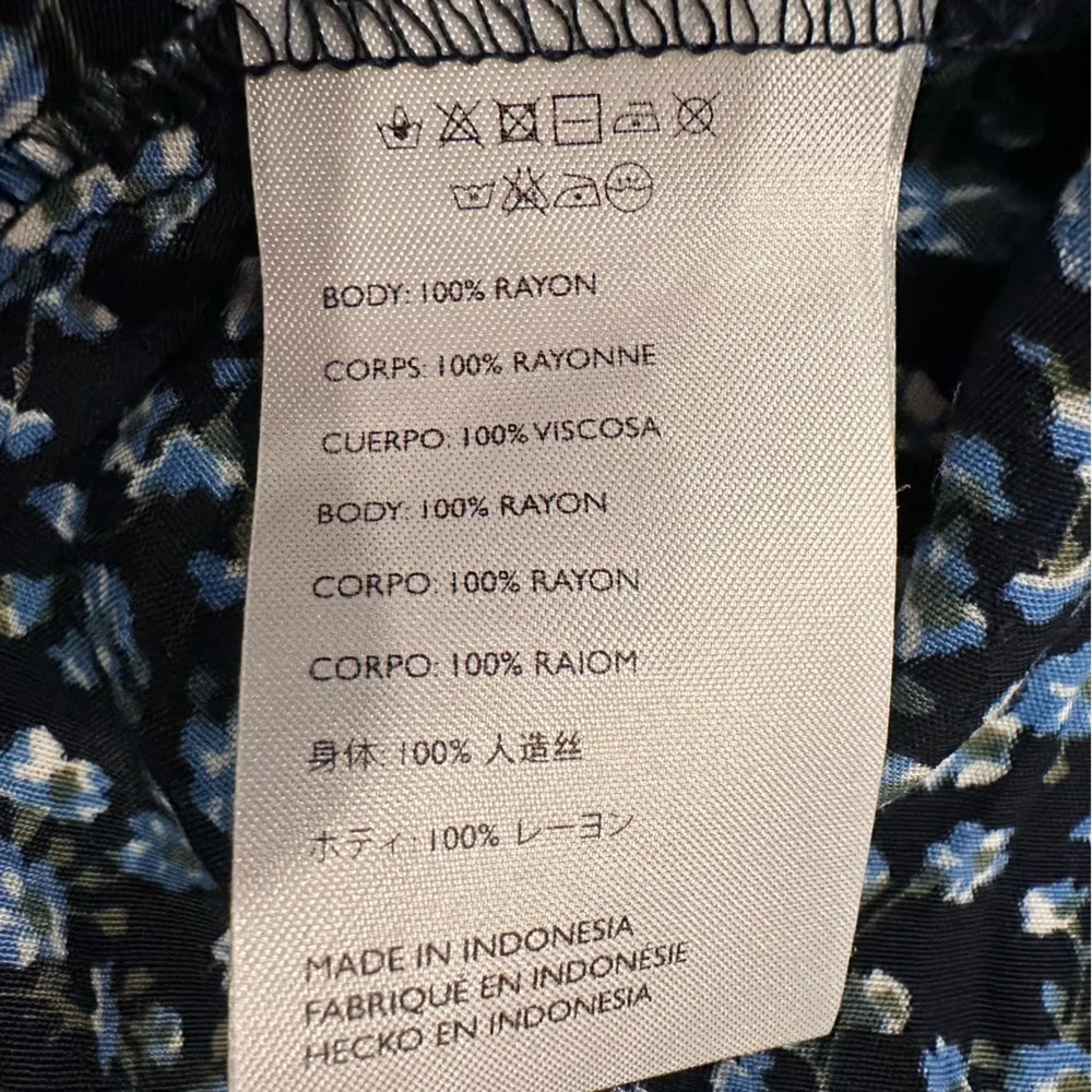 Faithfull the Brand Anthropologie Blue Ditsy Floral Bell Sleeve Wrap Dress Sz 6 - Image 7