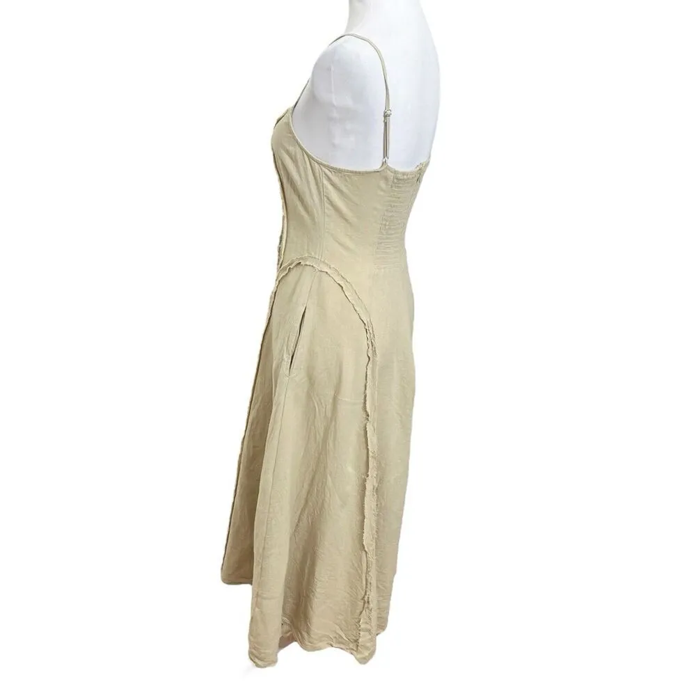 Ciao Lucia Rosalba Midi Dress Women’s Size Small Sandstone Linen A - Image 4