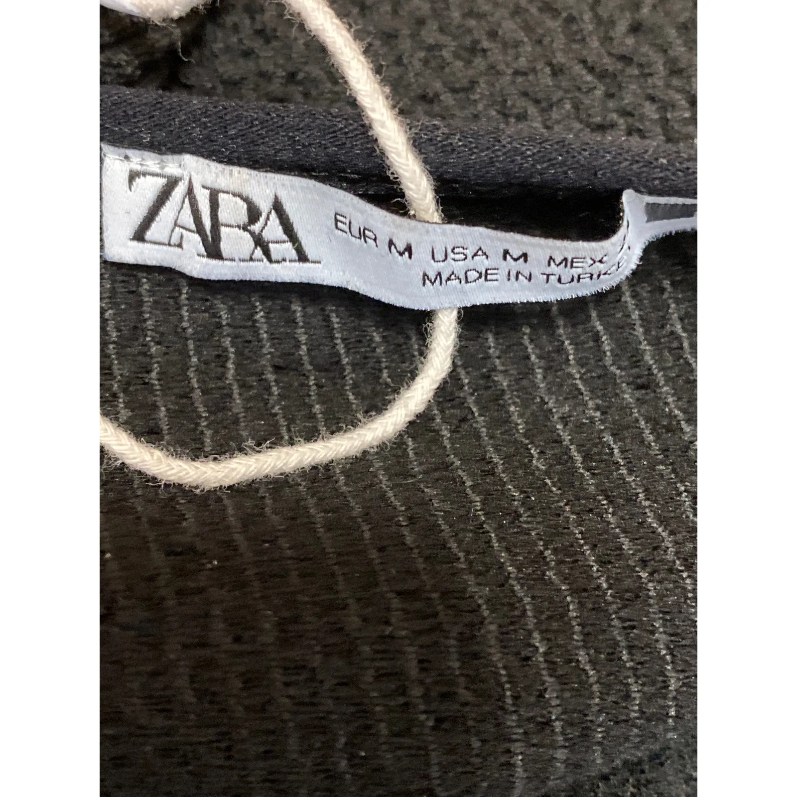 Zara Black Ribbed Knit Crew Neck Short Sleeve Crop Baby Tee Basic T-Shirt Top M - Image 4