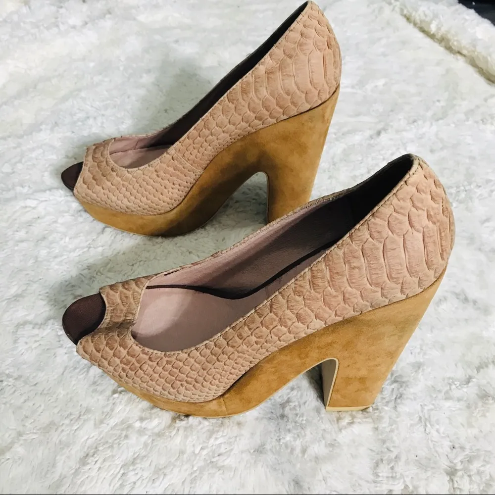 STEVEN Noisey Platform Pumps Size 7.5 Chunky Neutral Statement Shoes - Image 4