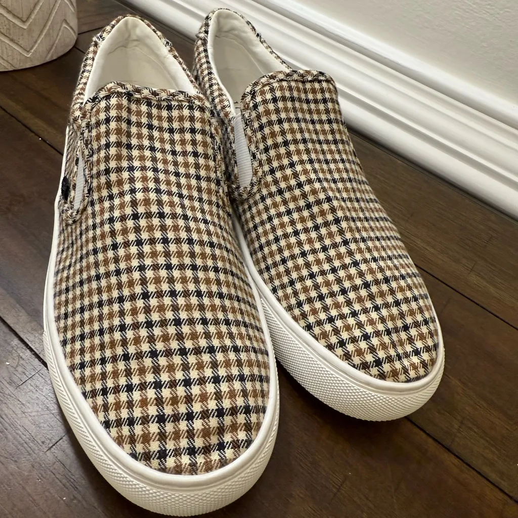J. Crew Women’s Plaid slip-on sneakers Sz 7 - Image 5