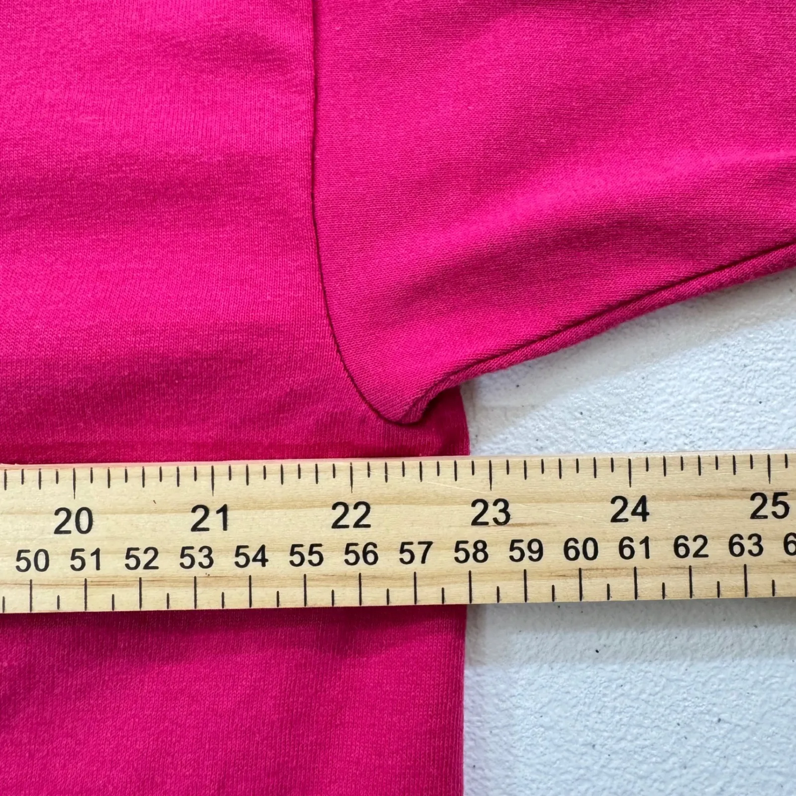 Kevin G 80s Sportswear Oversized T Shirt 3/4 Sleeve Hot Pink One Sz Made in USA - Image 4