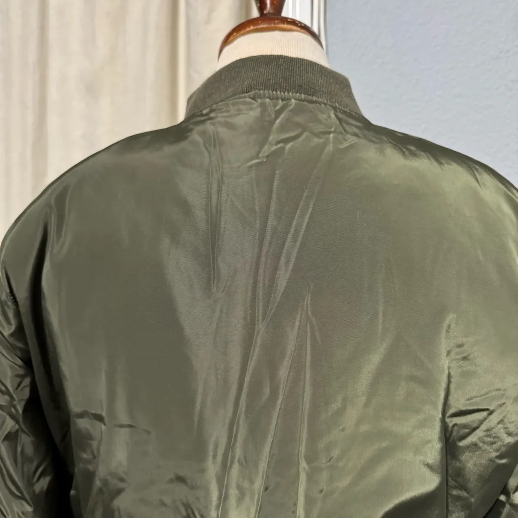 Ambiance Outerwear Woman Army Green Puffer Zip Up Jacket Size Large Pocket - Image 7