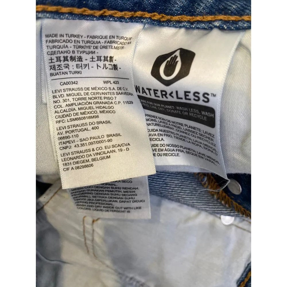 Levi’s Premium High-Rise Deconstructed Medium Blue Wash Denim Skirt NWT Sz 32 - Image 9