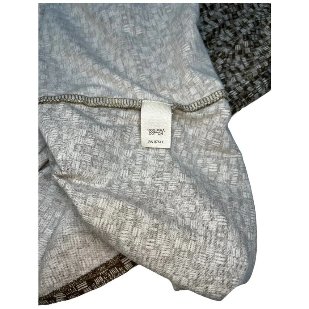 Pure Jill J Jill 100% Pima Cotton Back Tie Scoop Neck Geometric Print Brown L - Image 11