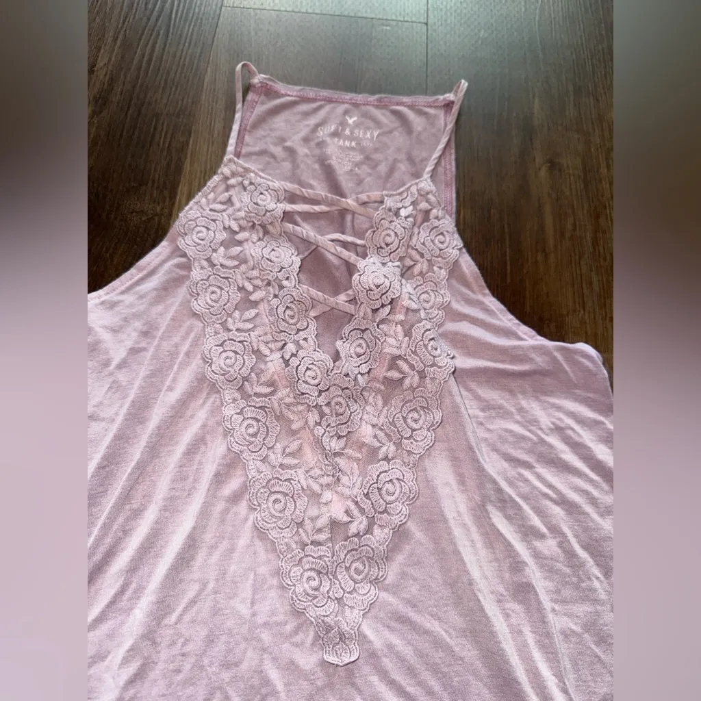 American Eagle Outfitters Blush Lace Tank Top - Image 5