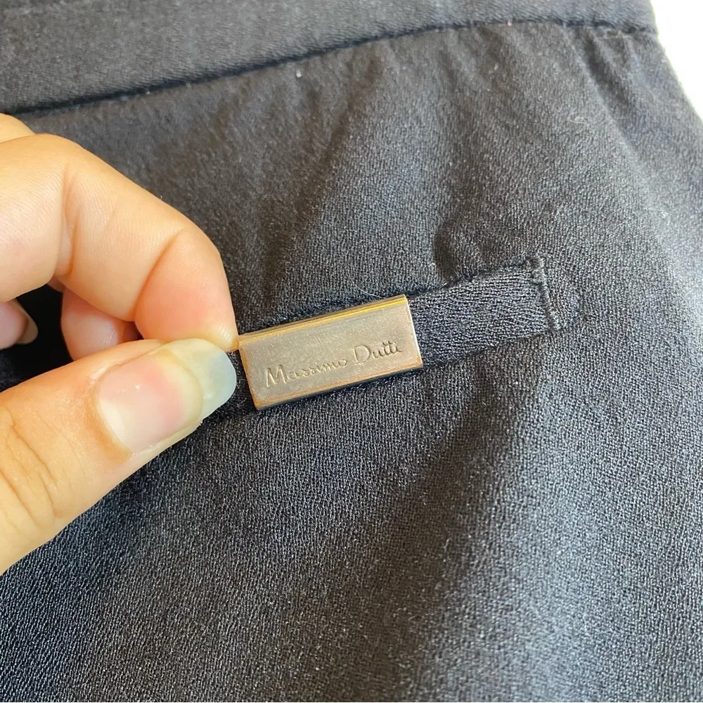 Massimo Dutti | High-Rise Straight Leg Business Casual Trouser Pants Black Sz 4 - Image 13