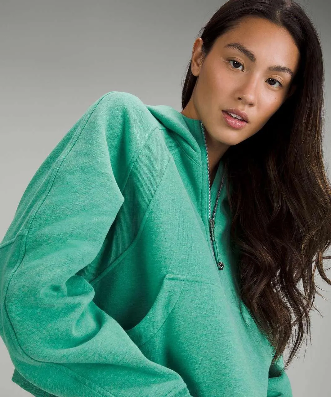 Scuba Oversized Half-Zip Hoodie Maldives green - Image 2