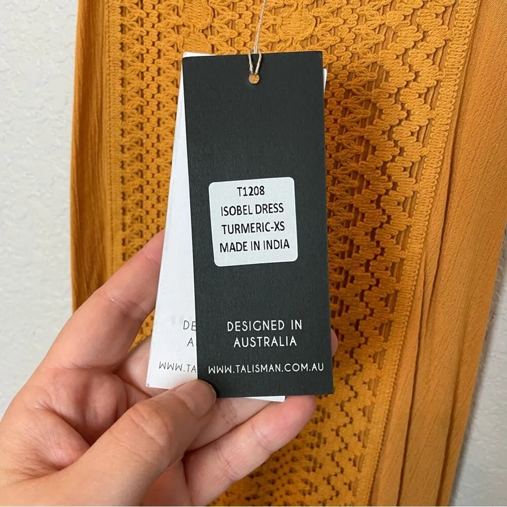 BNWT! TALISMAN LABEL Isobel Dress in Tumeric Size XS Yellow - Image 8