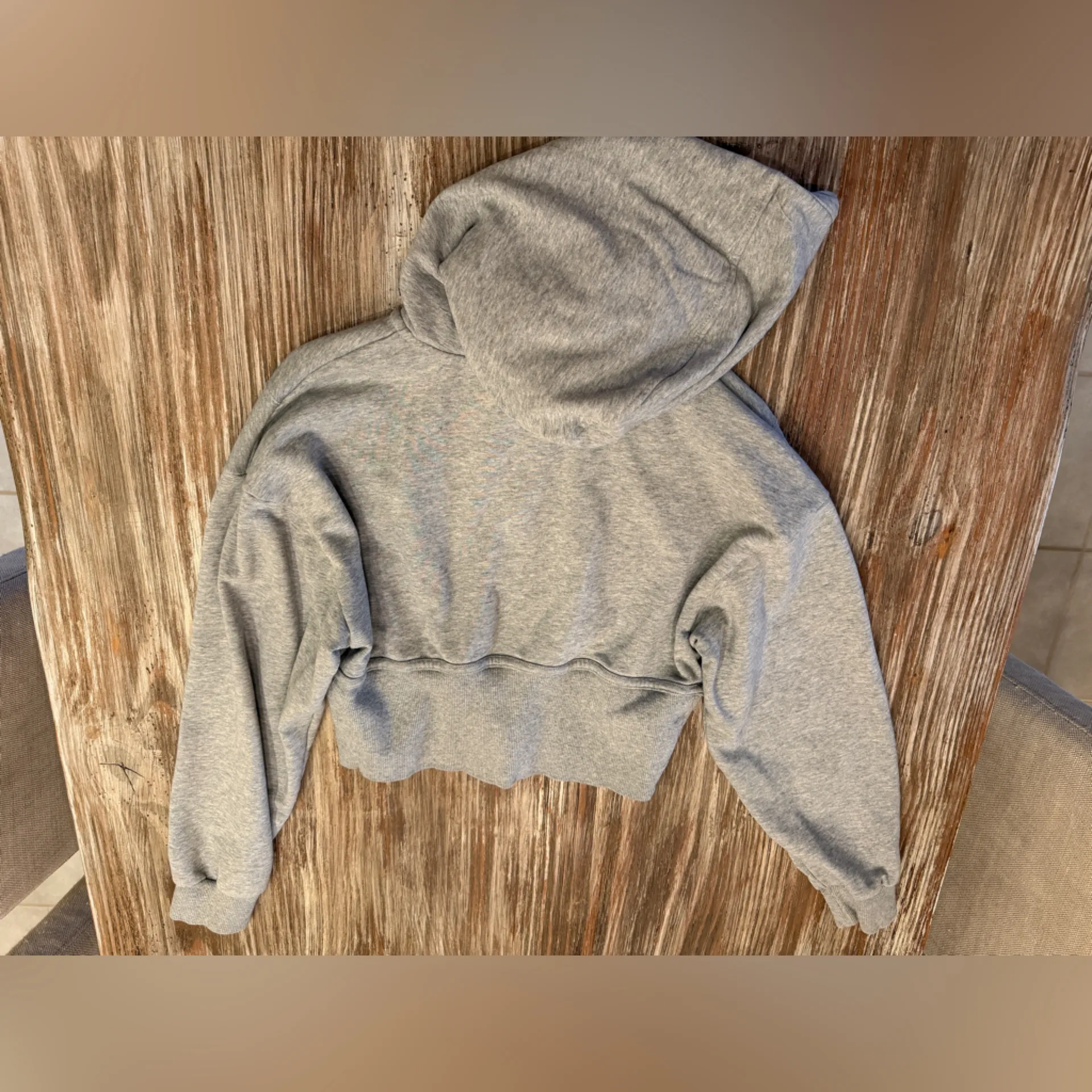 JoyLab Cropped Light Gray Zip-Up Hoodie, Size Small - Image 6