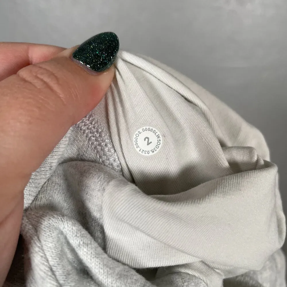 Lululemon Women 2 Ultra Light Gray Scuba High Rise Jogger Sweatpants Fleece - Image 9