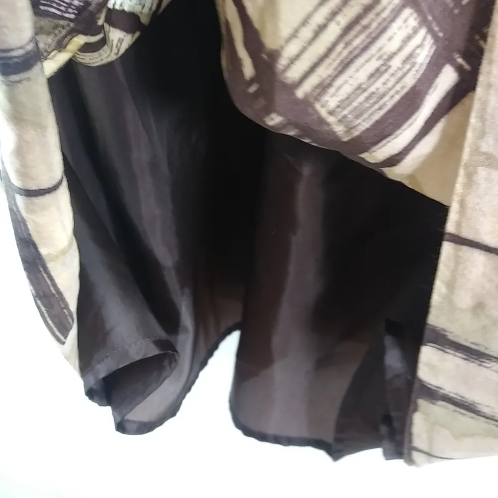 NY&Co. 10 Brown Plaid Silk Cotton Sun Dress - Image 5