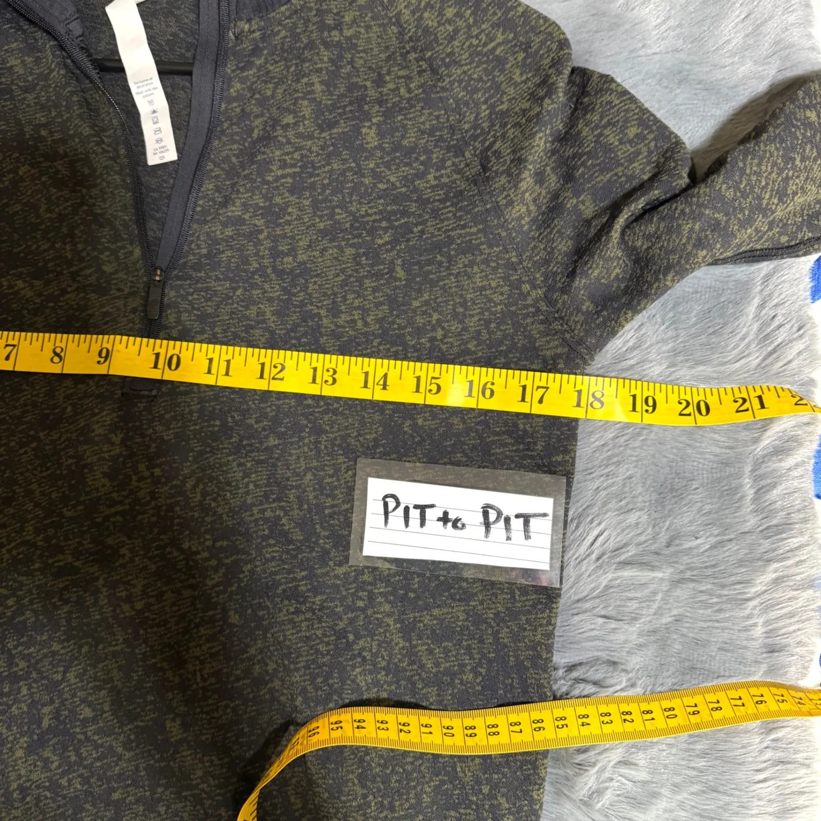 Lululemon Rest Less Black Green Half Zip Pullover Top Sz 8 Active Running Layers - Image 7