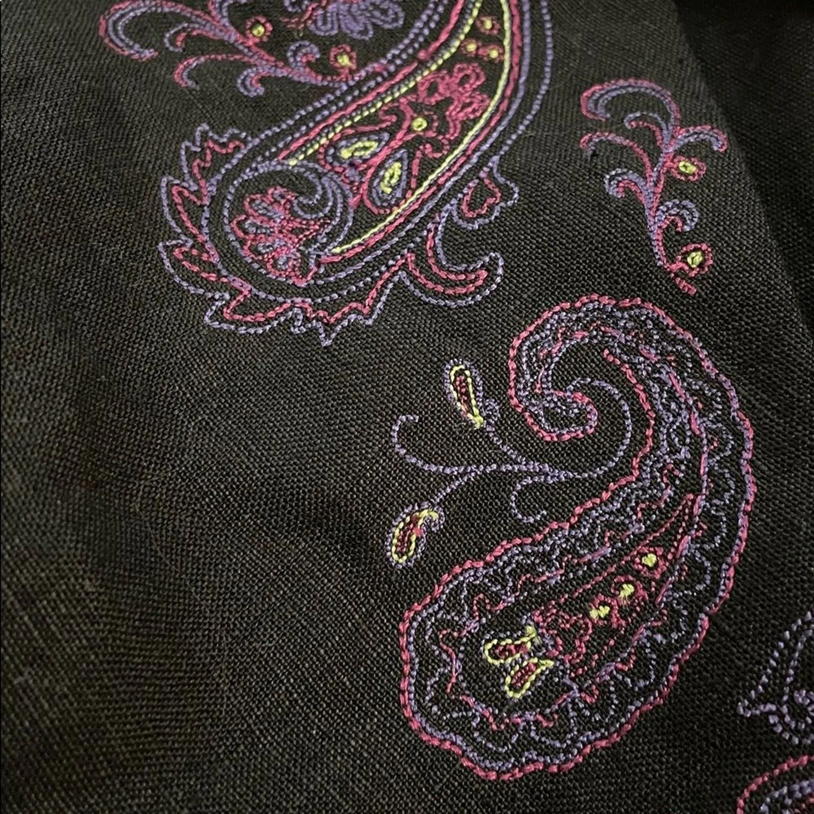 Brooks Brothers Black Irish Linen Embroidered Blouse Womens Size 12 NEW - Image 4