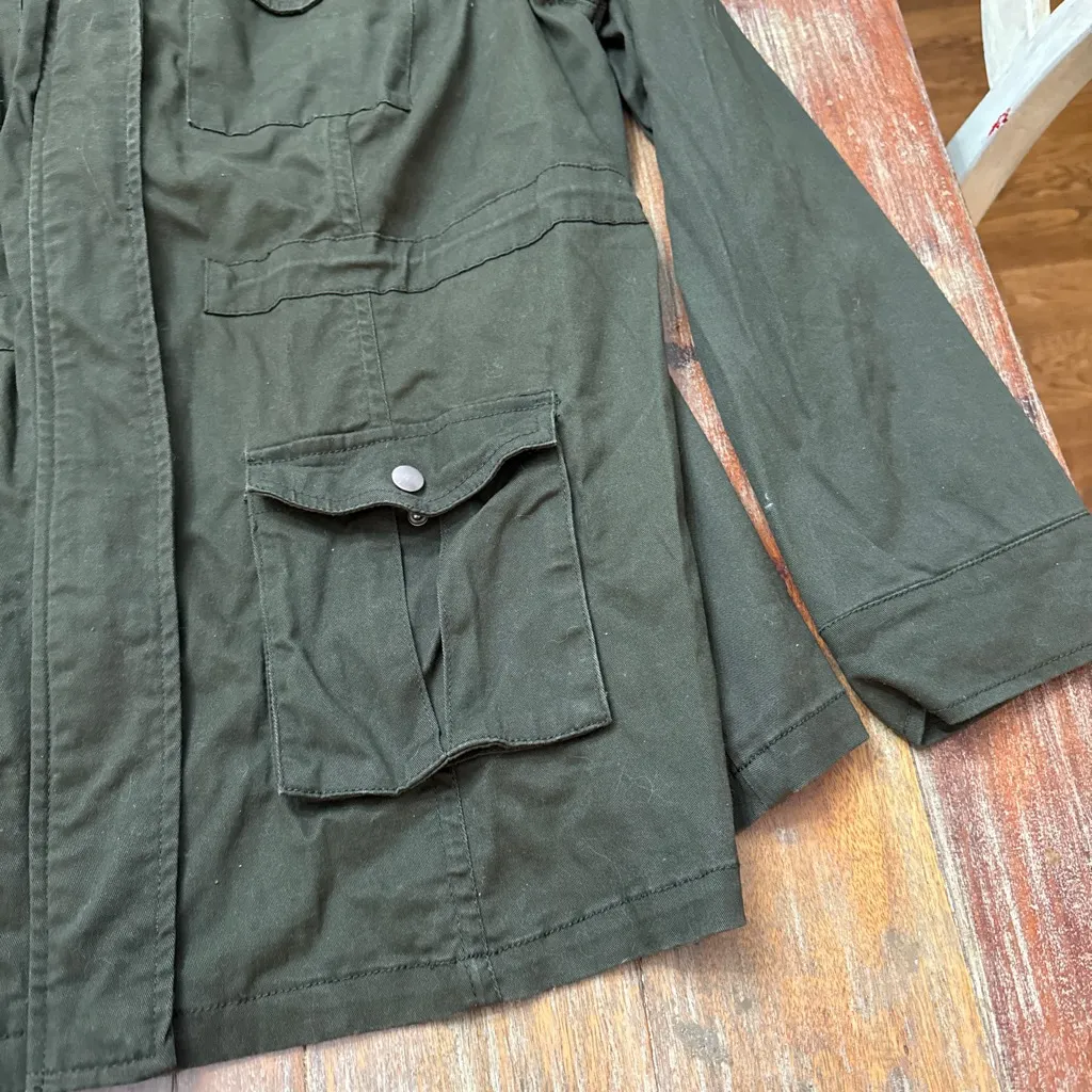 Market & Spruce Olive Green Utility Jacket 1X Women’s Spring Fall - Image 6