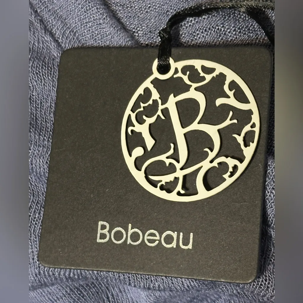 Bobeau Women's Gray Blue Short Sleeve Twist Front Crewneck T-Shirt Size Small - Image 6